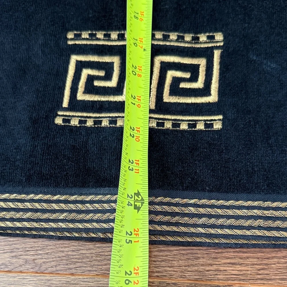 Black and Gold Greek key Hand Towel